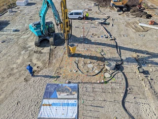 Herstellung Trockenmörtel-Stabilisierungssäulen CSV